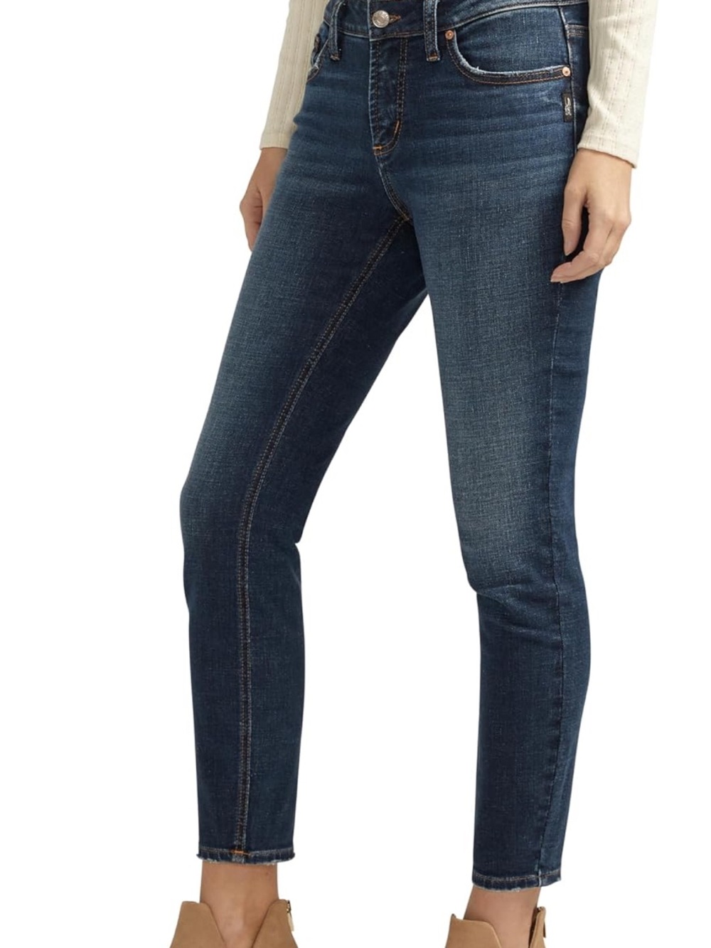 Silver Jeans Womens 31x27 Blue Elyse Skinny Dark Wash Denim